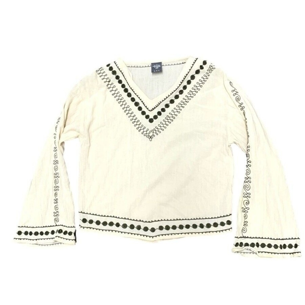 Prana Womens Embroidered Boho Top Size Large